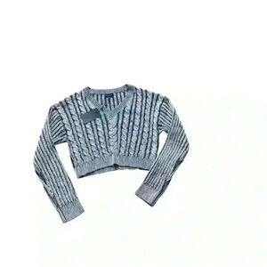 EMORY PARK CONTRASTED CABLE KNIT SWEATER TOP size large